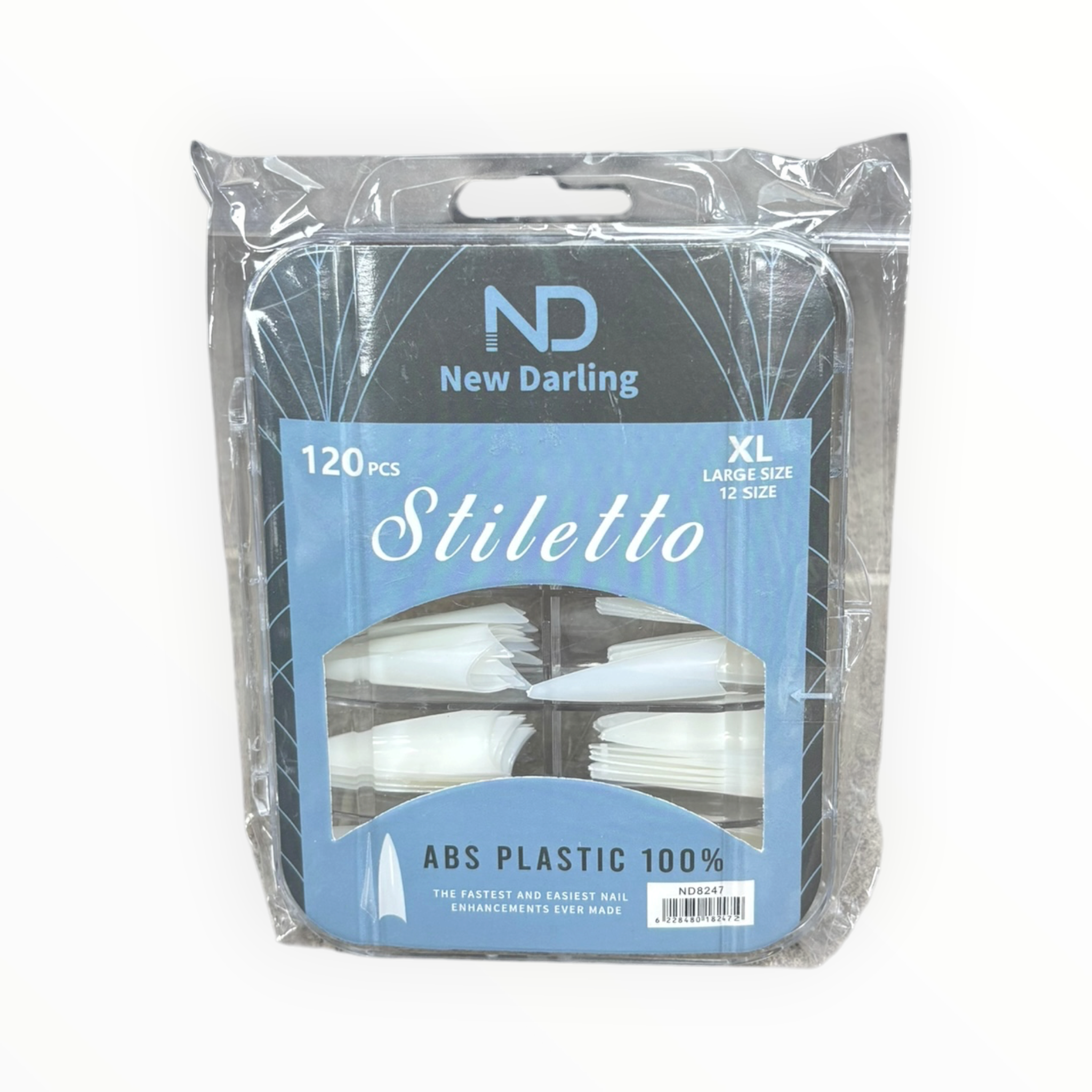 New Darling Stiletto Nail Tips XL 120PCS Clear