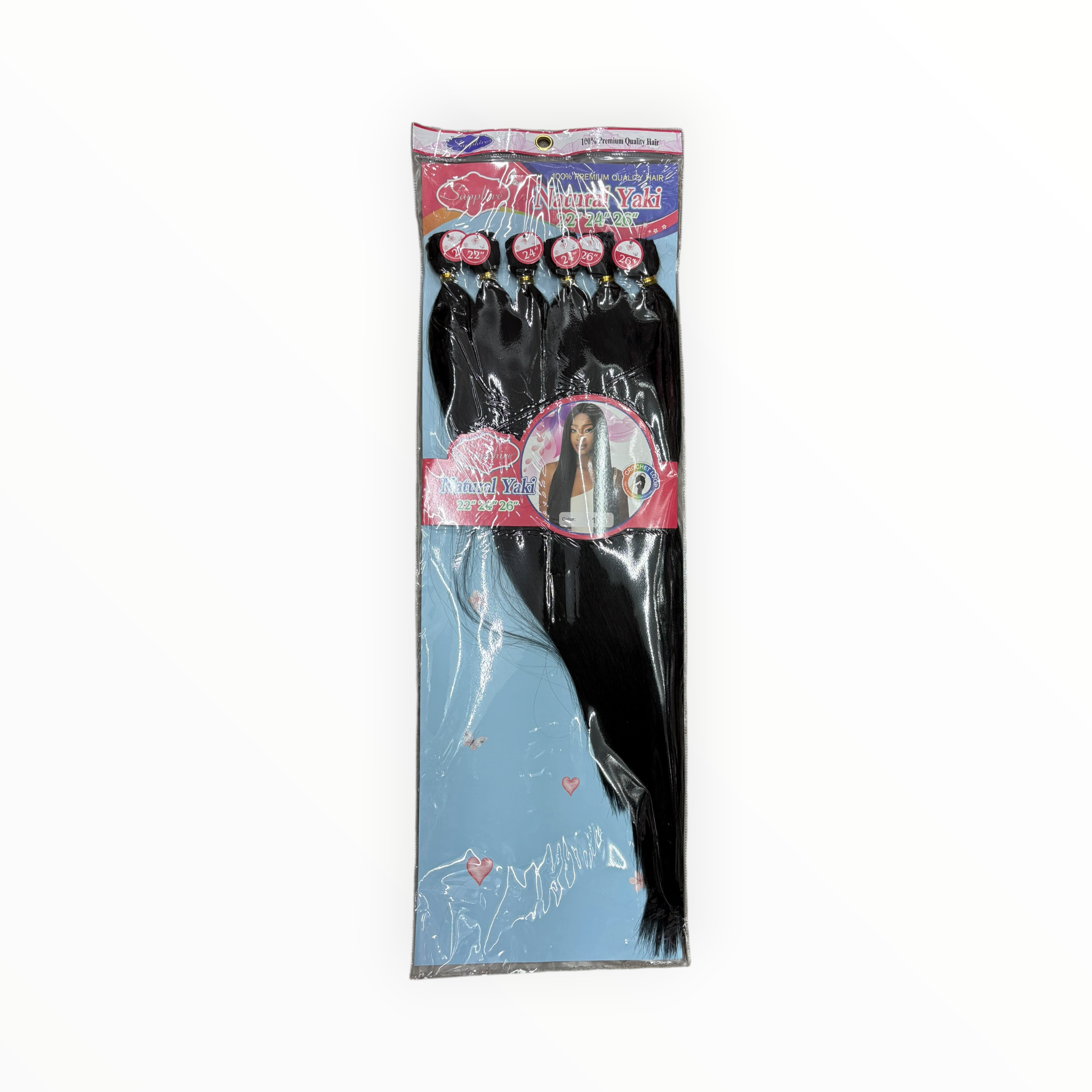 Sapphire Natural Yaki Hair Extensions 22/24/26 Inch