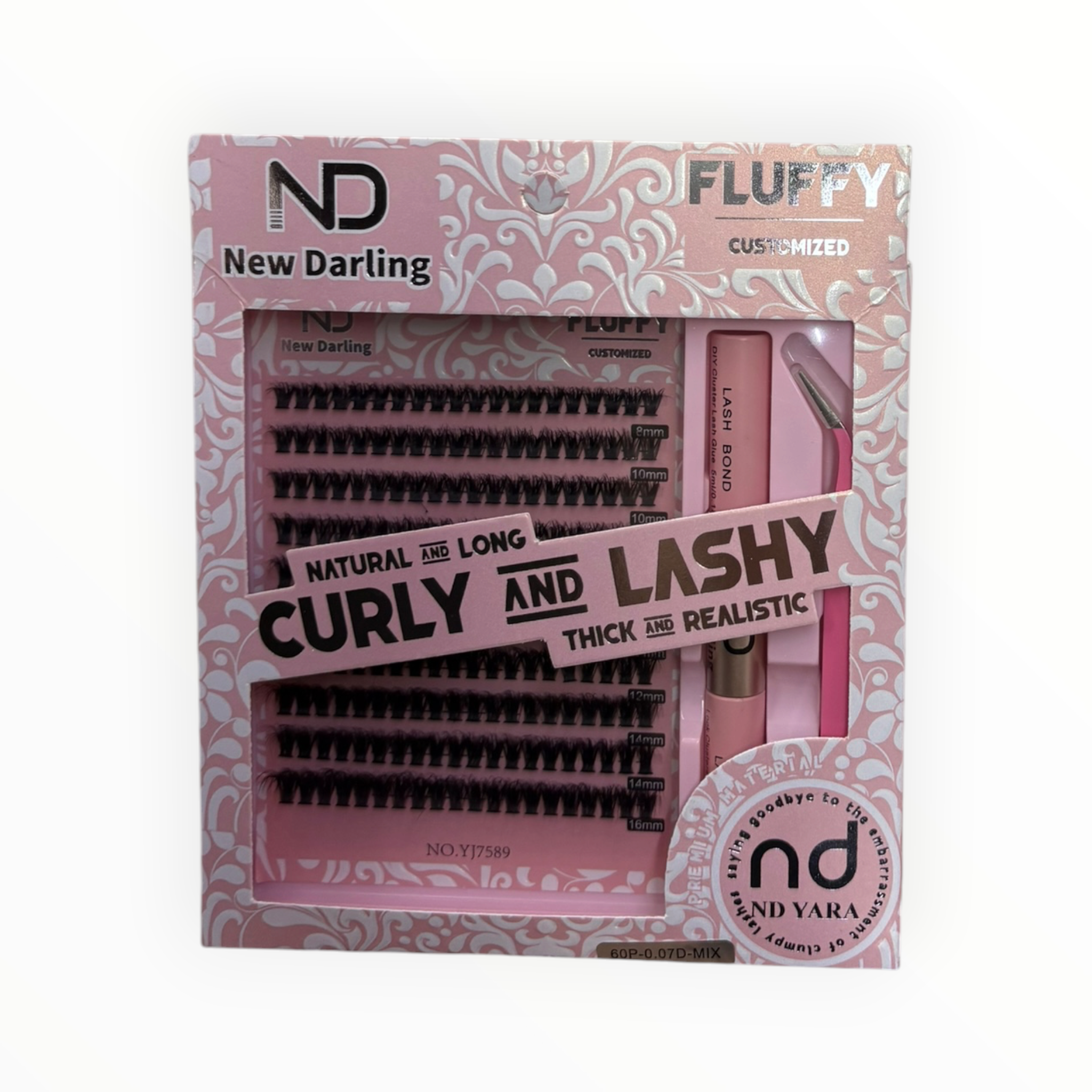 New Darling Fluffy Customized Curly and Lashy Cluster Lash Kit – 60P 0.07D Mix