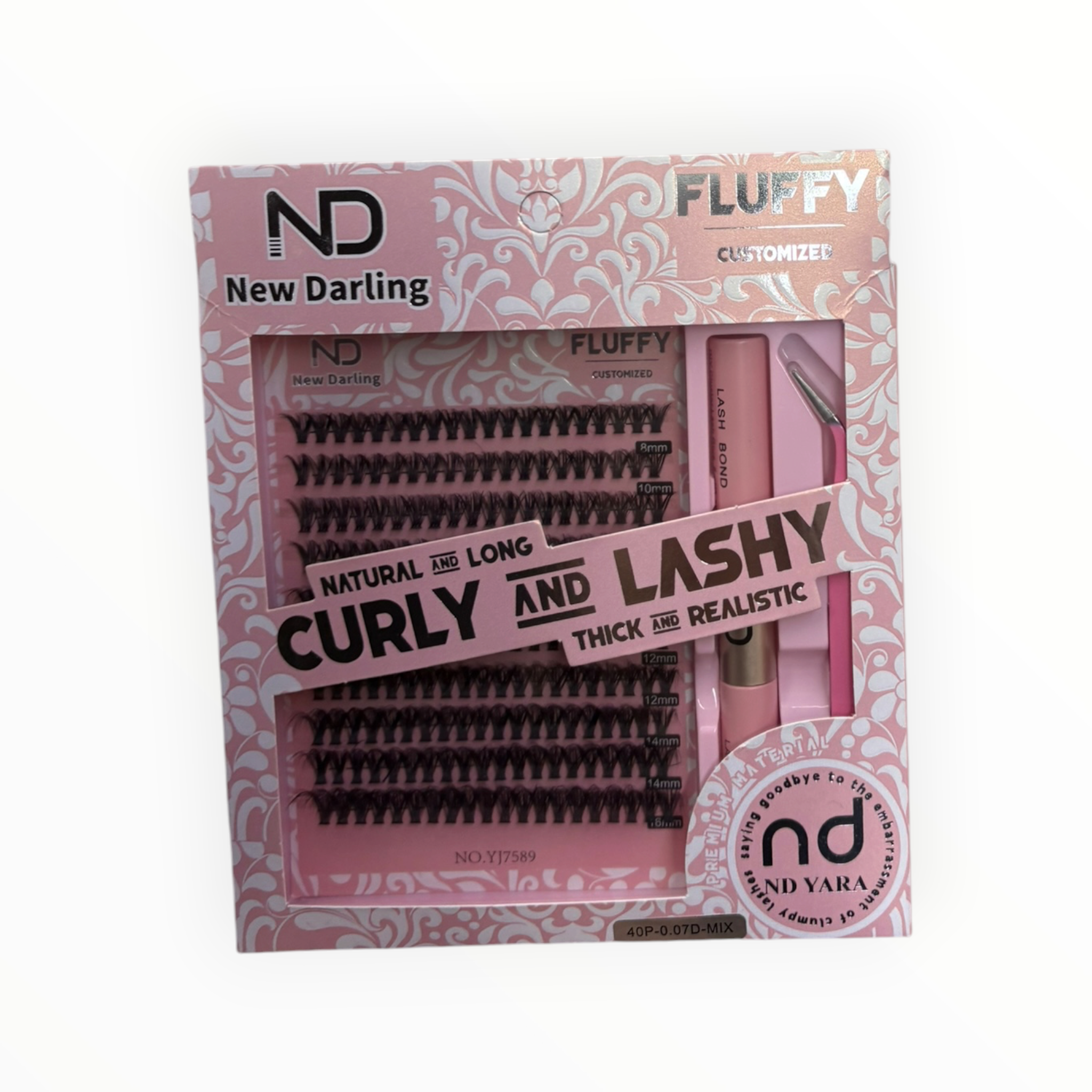 New Darling Fluffy Customized Curly and Lashy Cluster Lash Kit – 40P 0.07D Mix