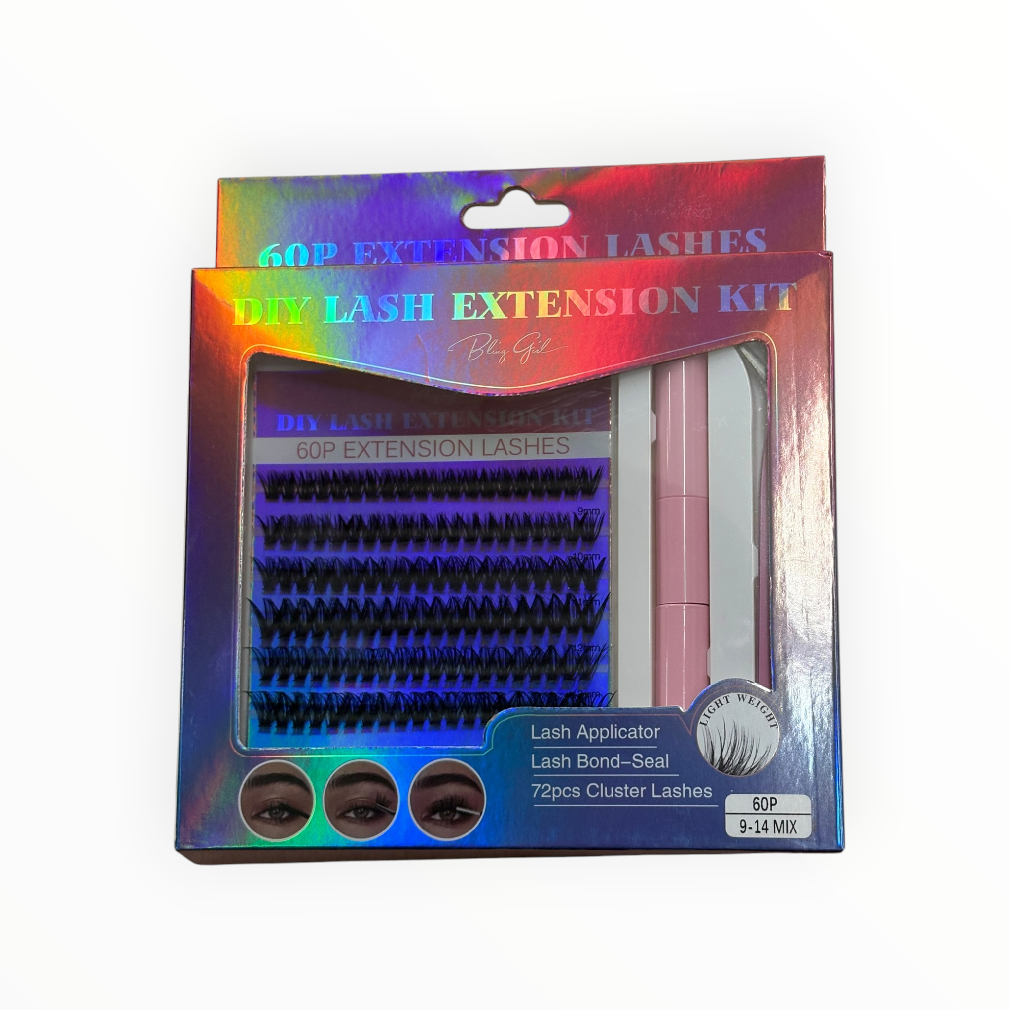 Bling Girl DIY Lash Extension Kit – 60P 9-14mm Mix