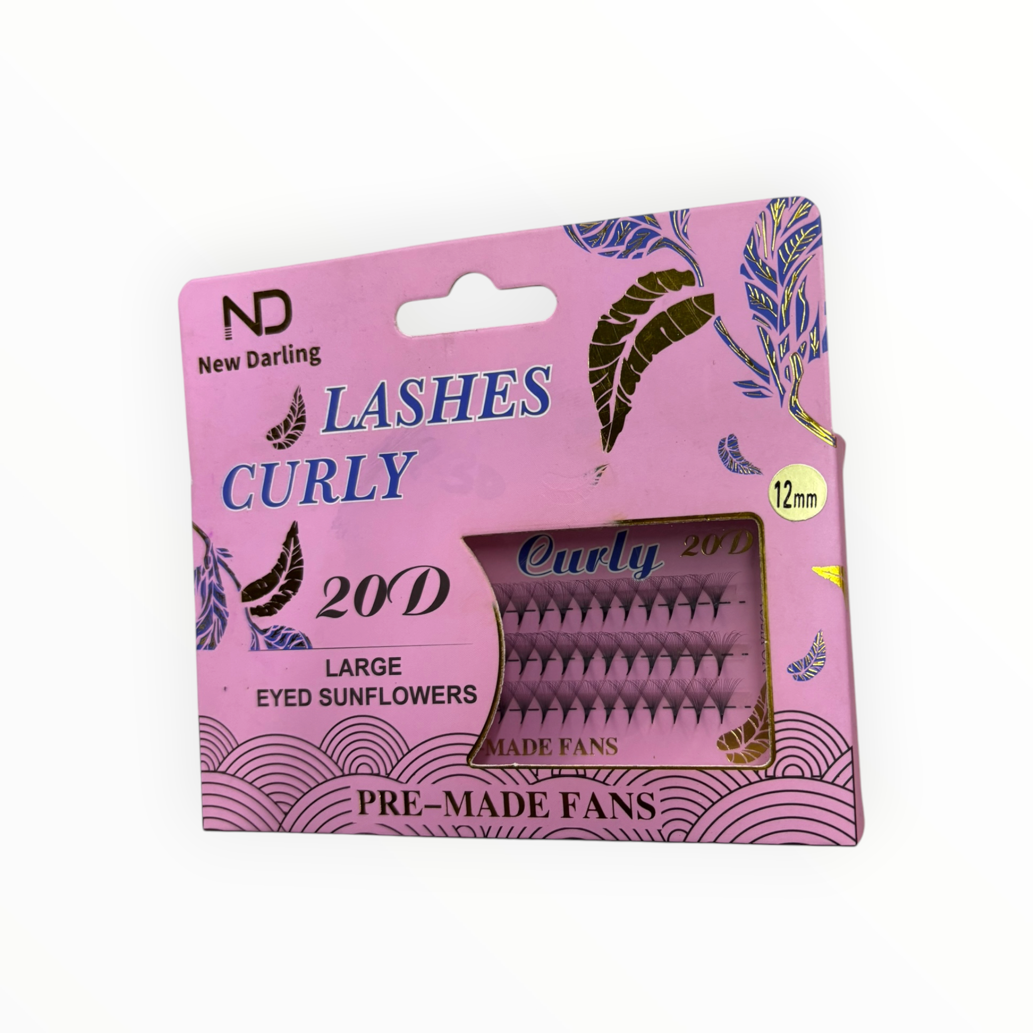 New Darling Curly 20D Pre-Made Fans – 12mm