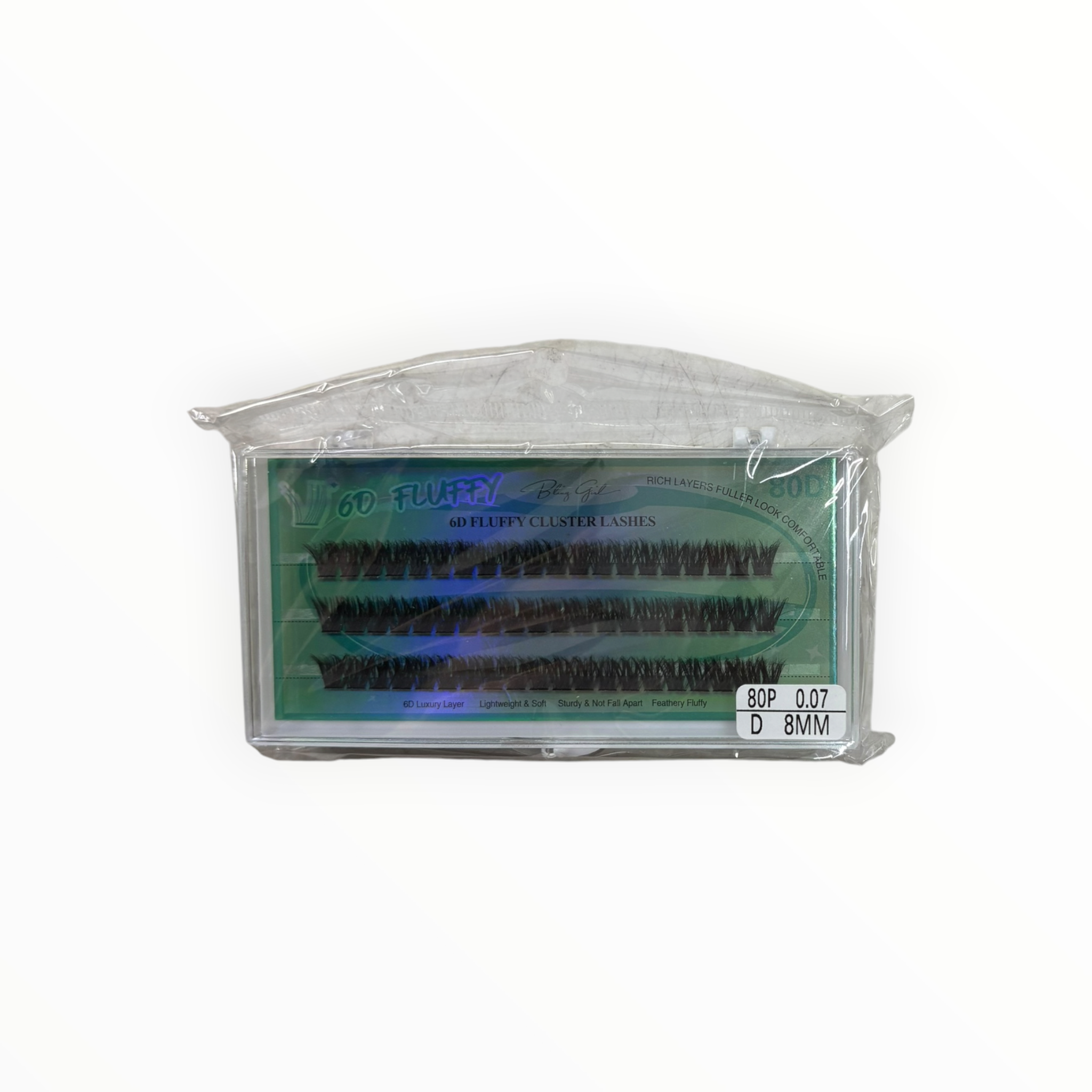 Bling Girl 6D Fluffy Cluster Lashes – 80P / 0.07 / D / 8mm