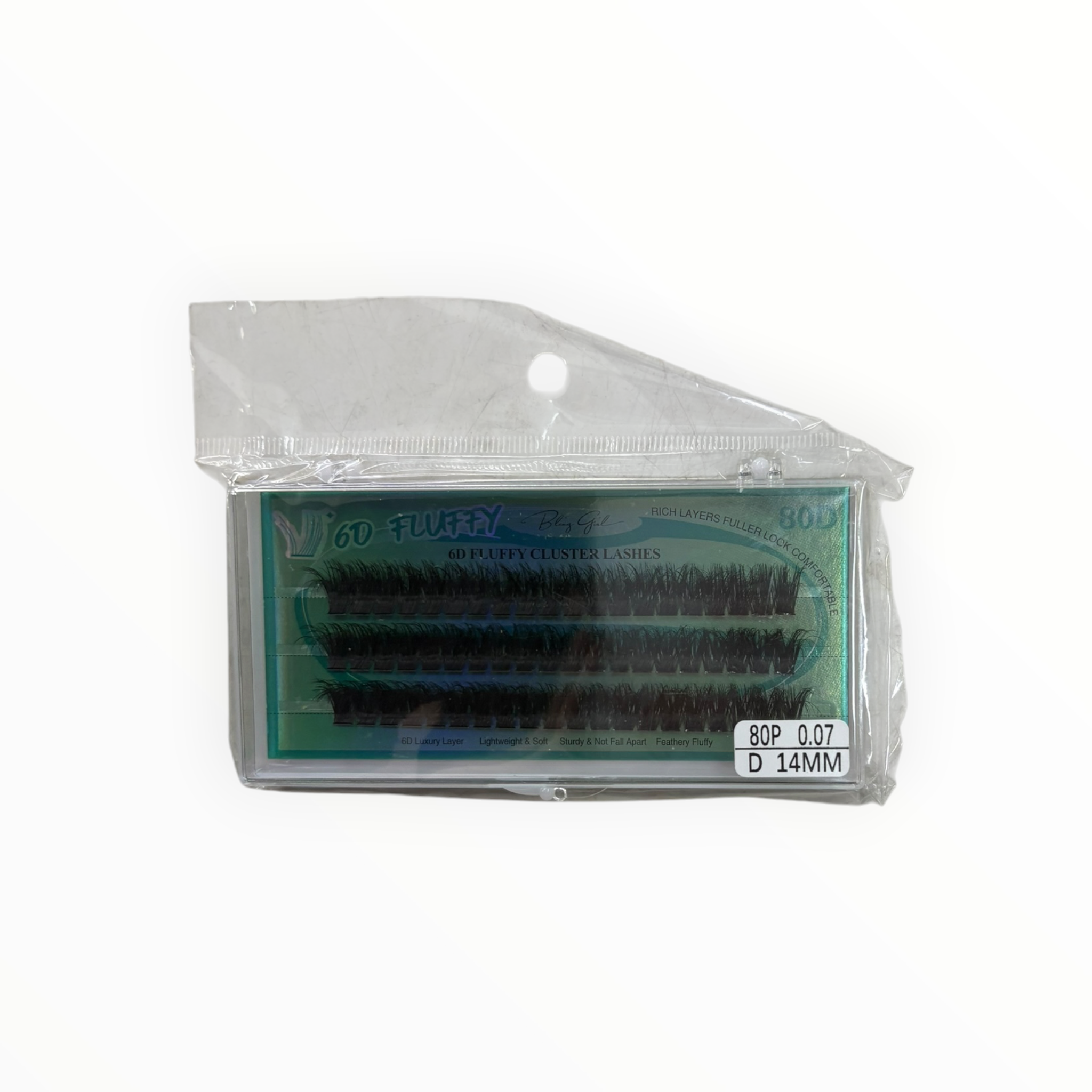 Bling Girl 6D Fluffy Cluster Lashes – 80P / 0.07 / D / 14mm