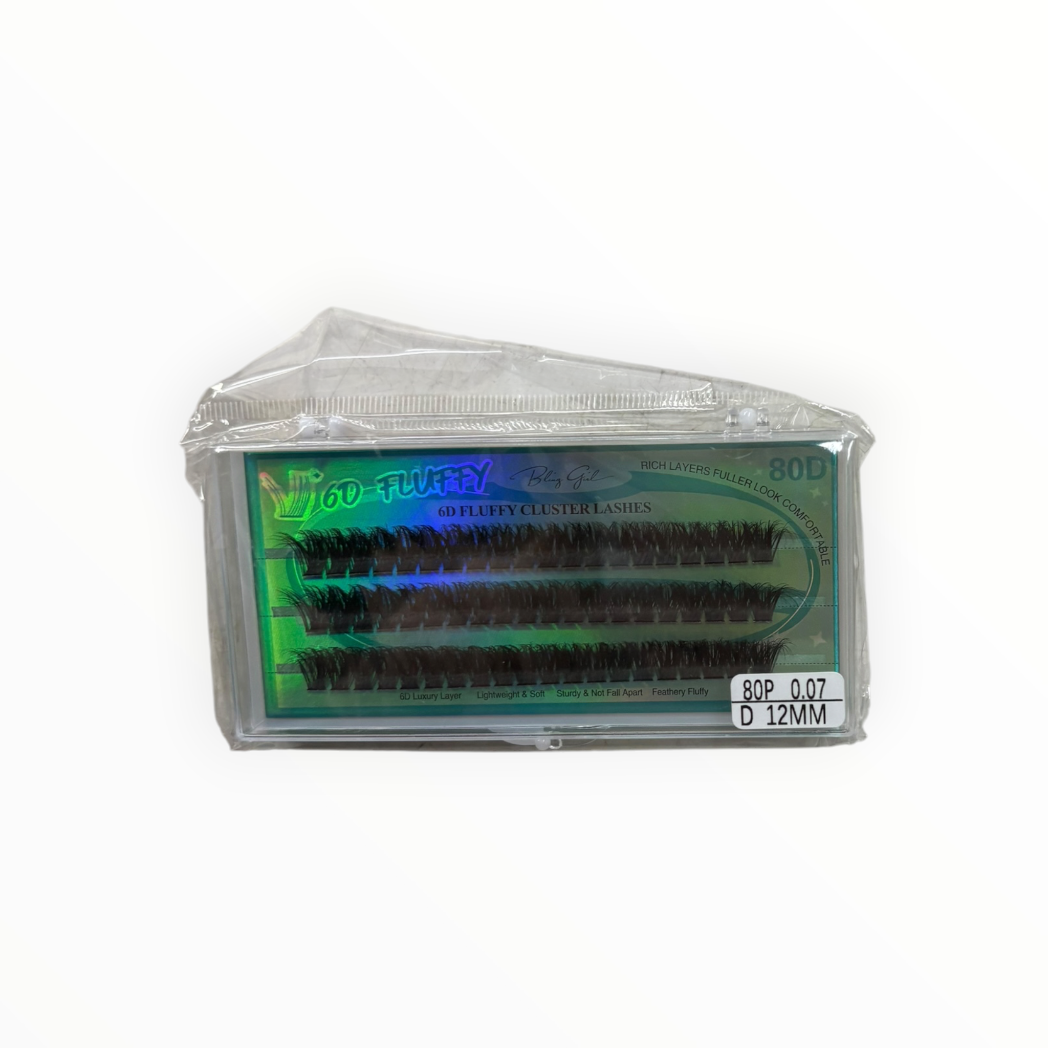 Bling Girl 6D Fluffy Cluster Lashes – 80P / 0.07 / D / 12mm
