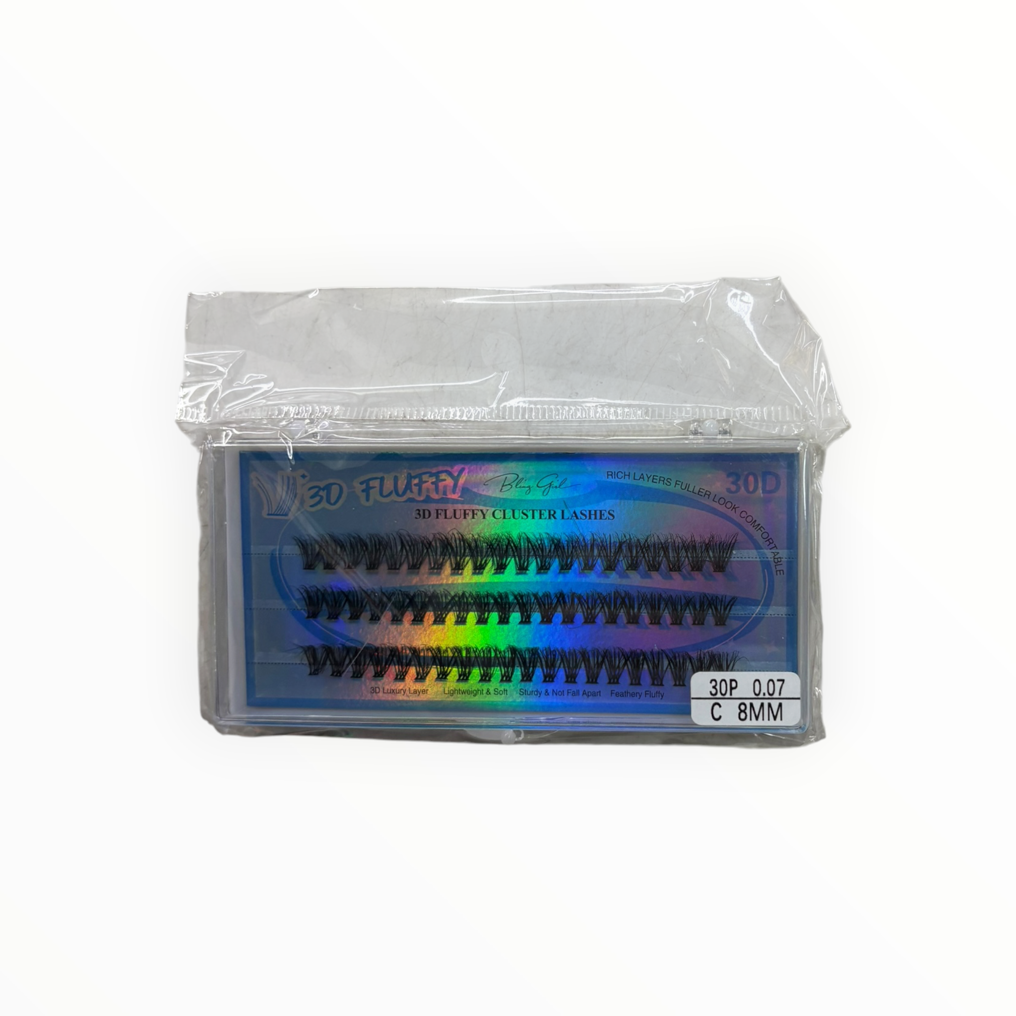 Bling Girl 3D Fluffy Cluster Lashes – 30P / 0.07 / C / 8mm