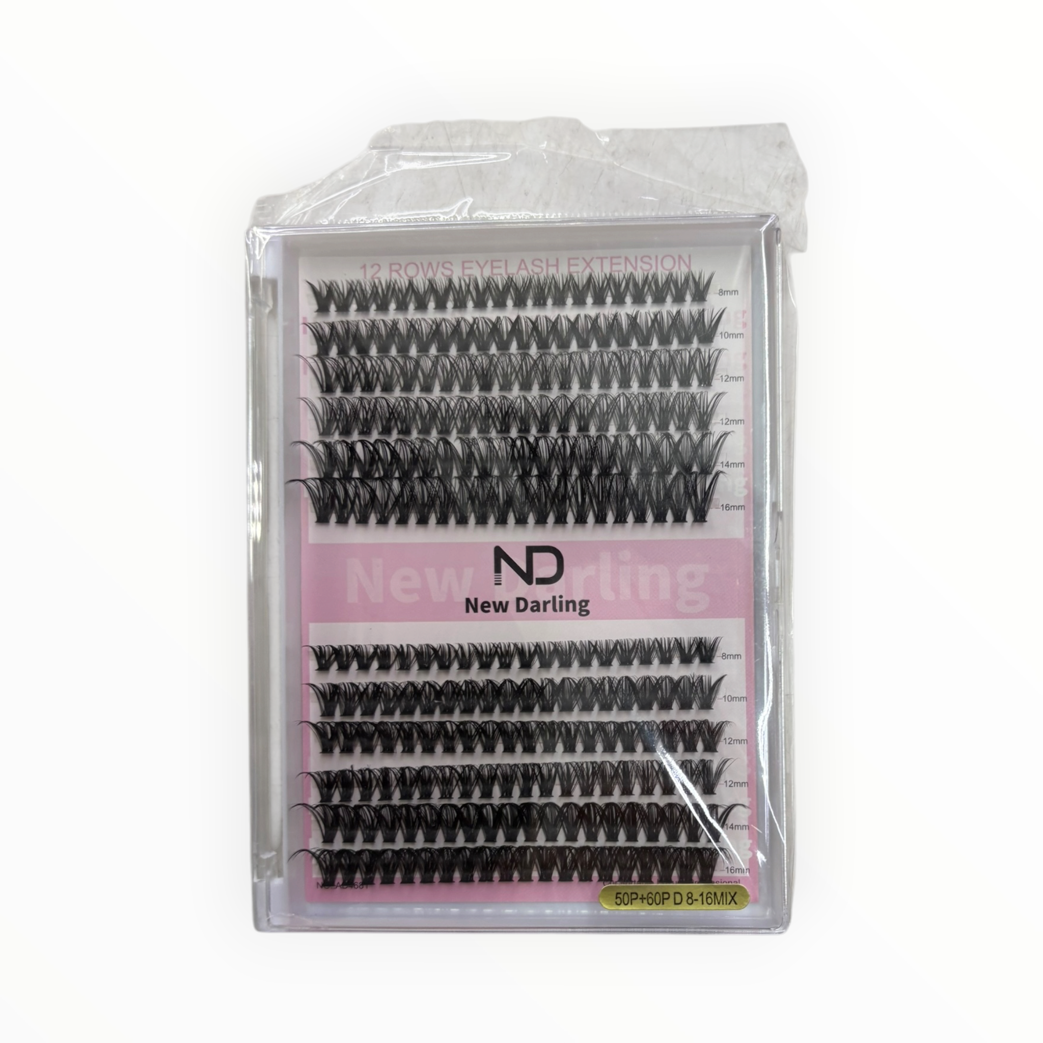 New Darling 12 Rows Mixed-Length Lash Extension – 50P+60P / D / 8-16mm Mix