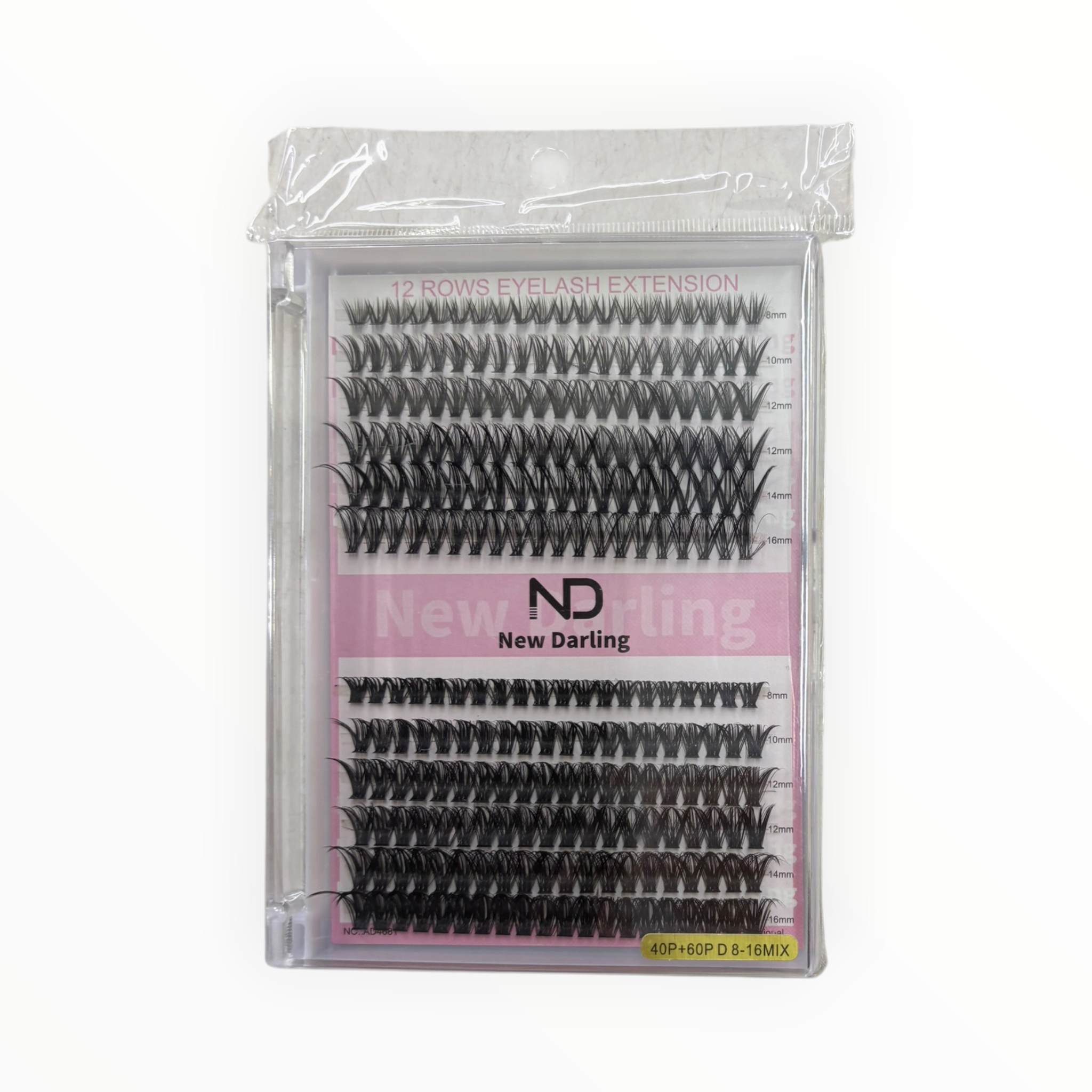 New Darling 12 Rows Mixed-Length Lash Extension – 40P+60P / D / 8-16mm Mix
