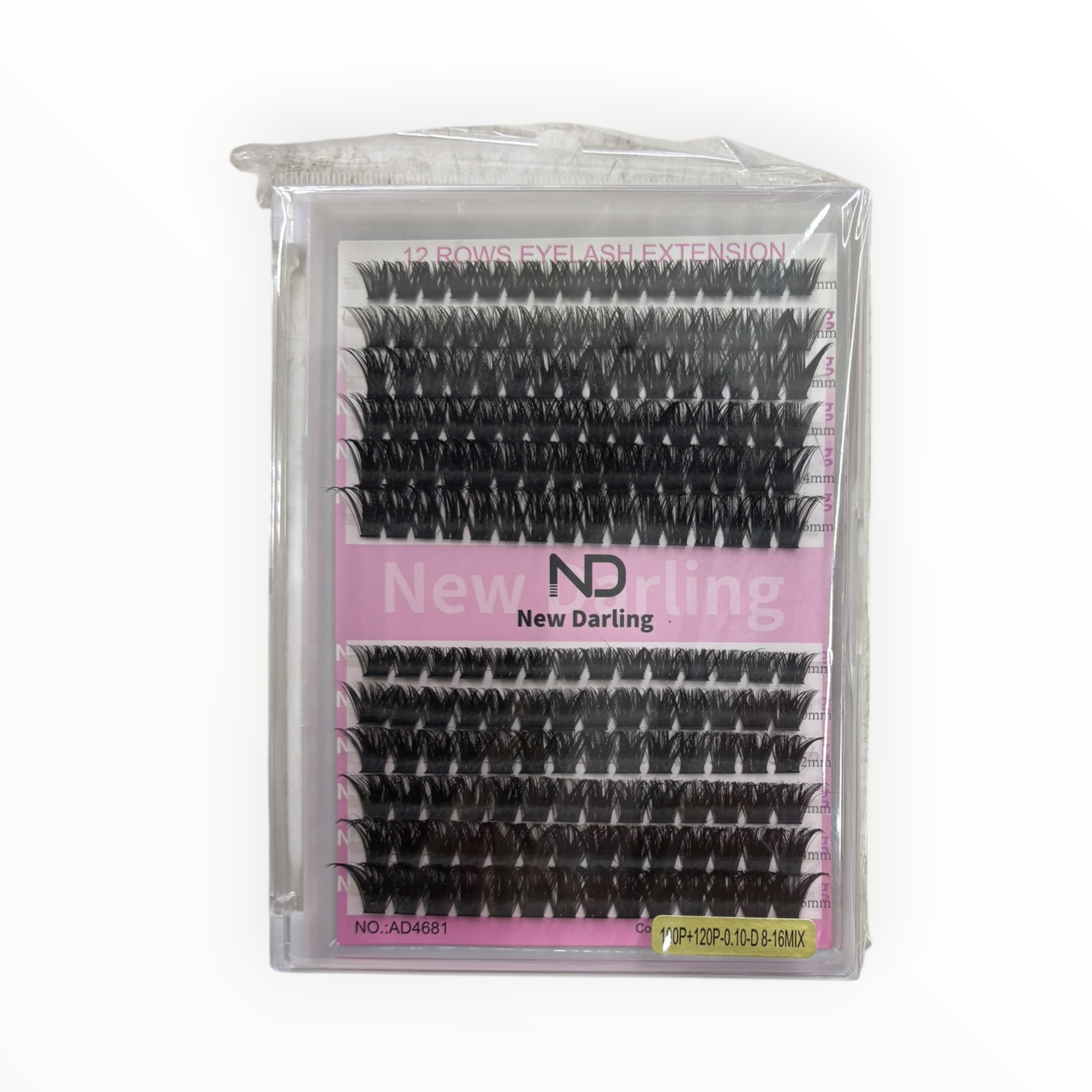 New Darling 12 Rows Mixed-Length Lash Extension – 100P+120P / 0.10 / D / 8-16mm Mix