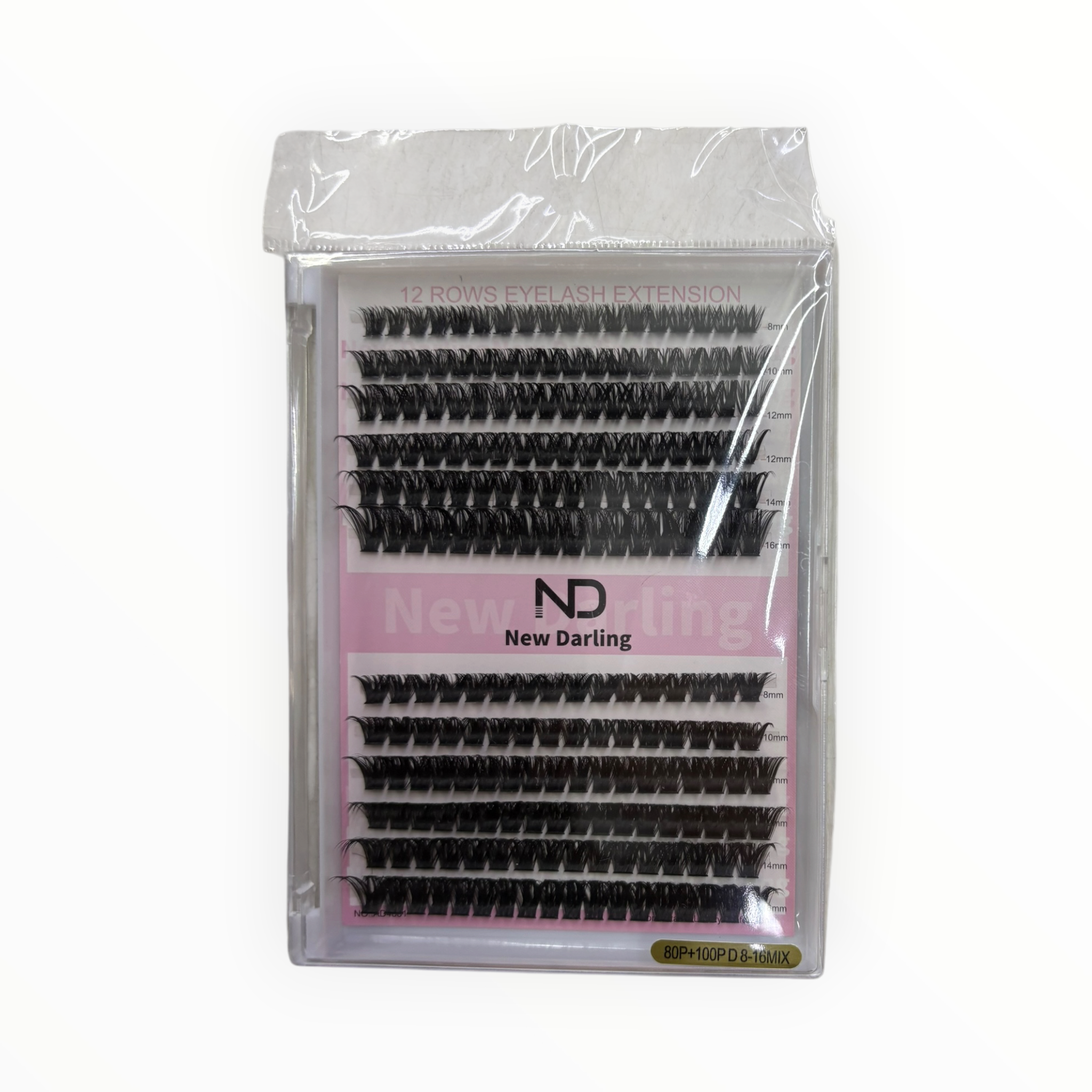 New Darling 12 Rows Mixed-Length Lash Extension – 80P+100P / D / 8-16mm Mix