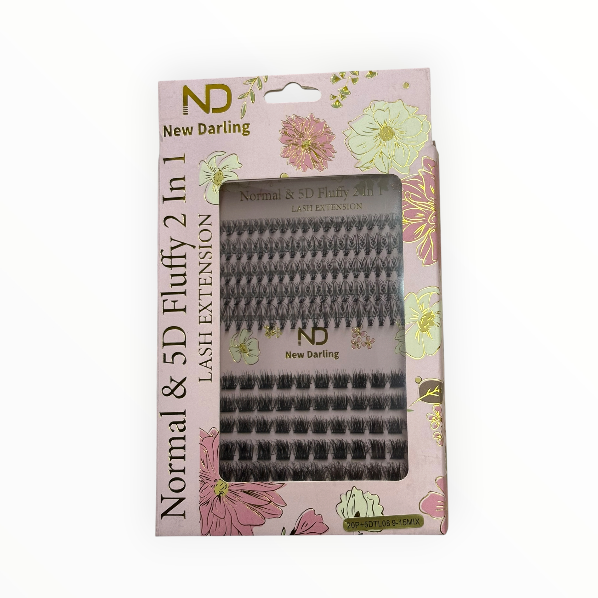 New Darling Normal & 5D Fluffy 2-in-1 Lash Extension – 20P+5D TL08 / 9-15mm Mix