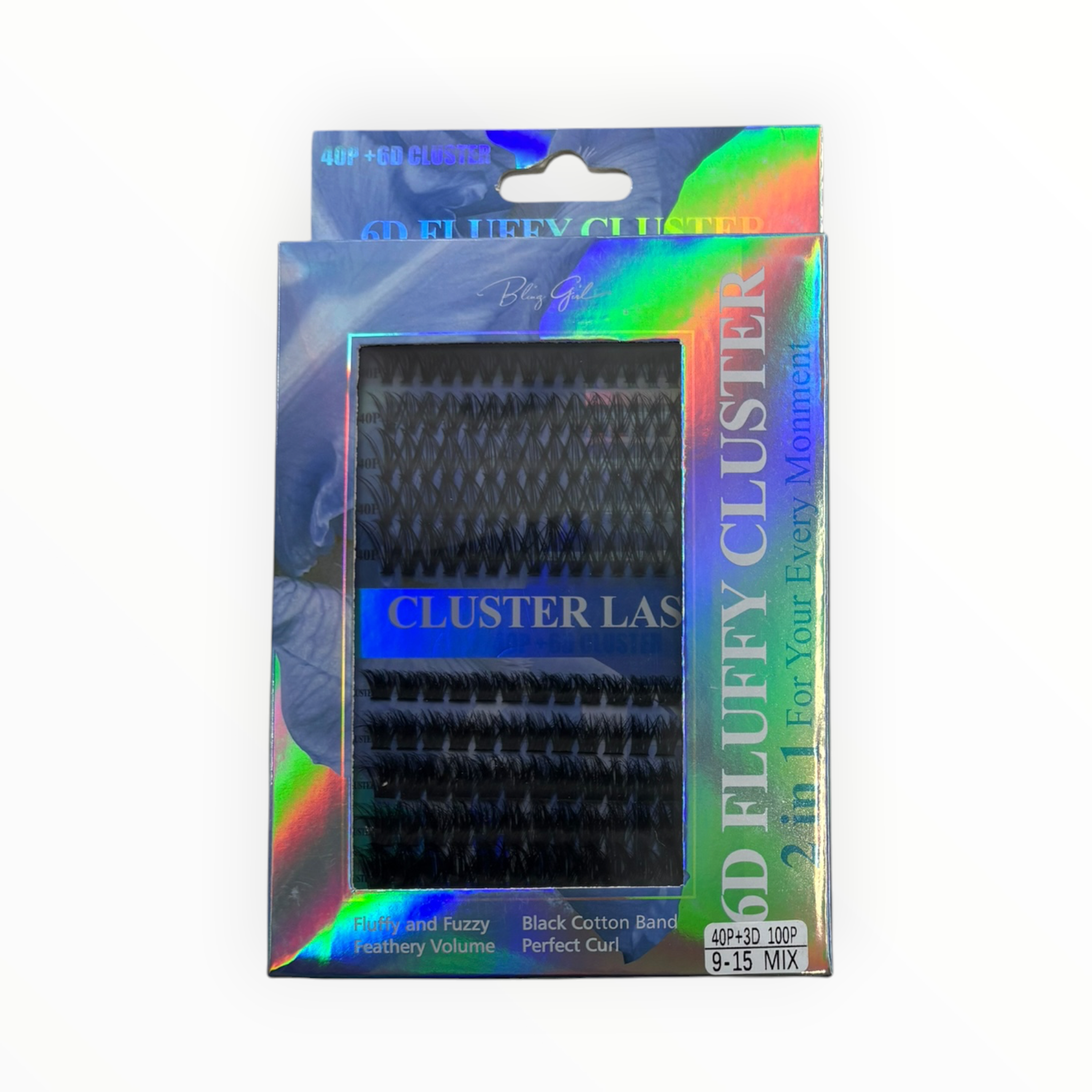 Bling Girl Fluffy Cluster Lashes 2-in-1 – 40P+3D100P / 9-15mm Mix