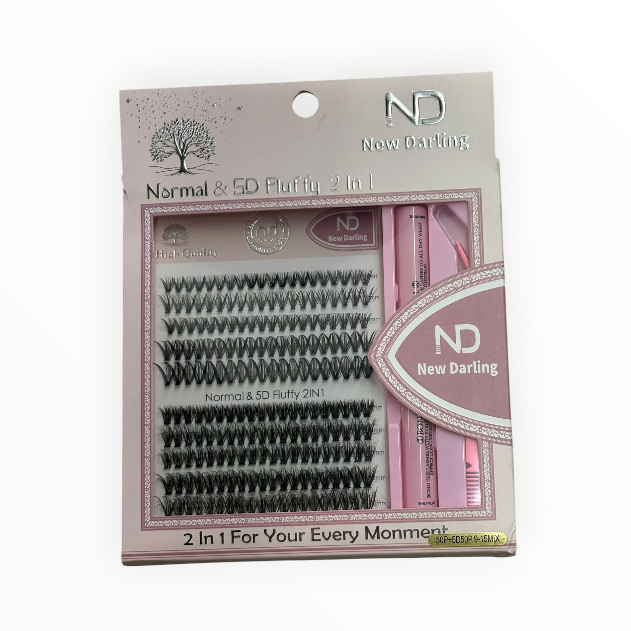 New Darling Normal & 5D Fluffy 2-in-1 Lash Kit – 30P+5D30P / 9-15mm Mix