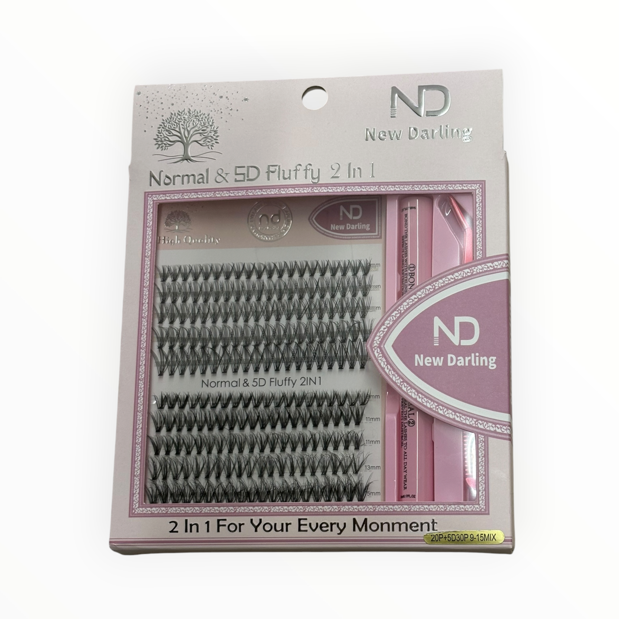 New Darling Normal & 5D Fluffy 2-in-1 Lash Kit – 20P+5D30P / 9-15mm Mix