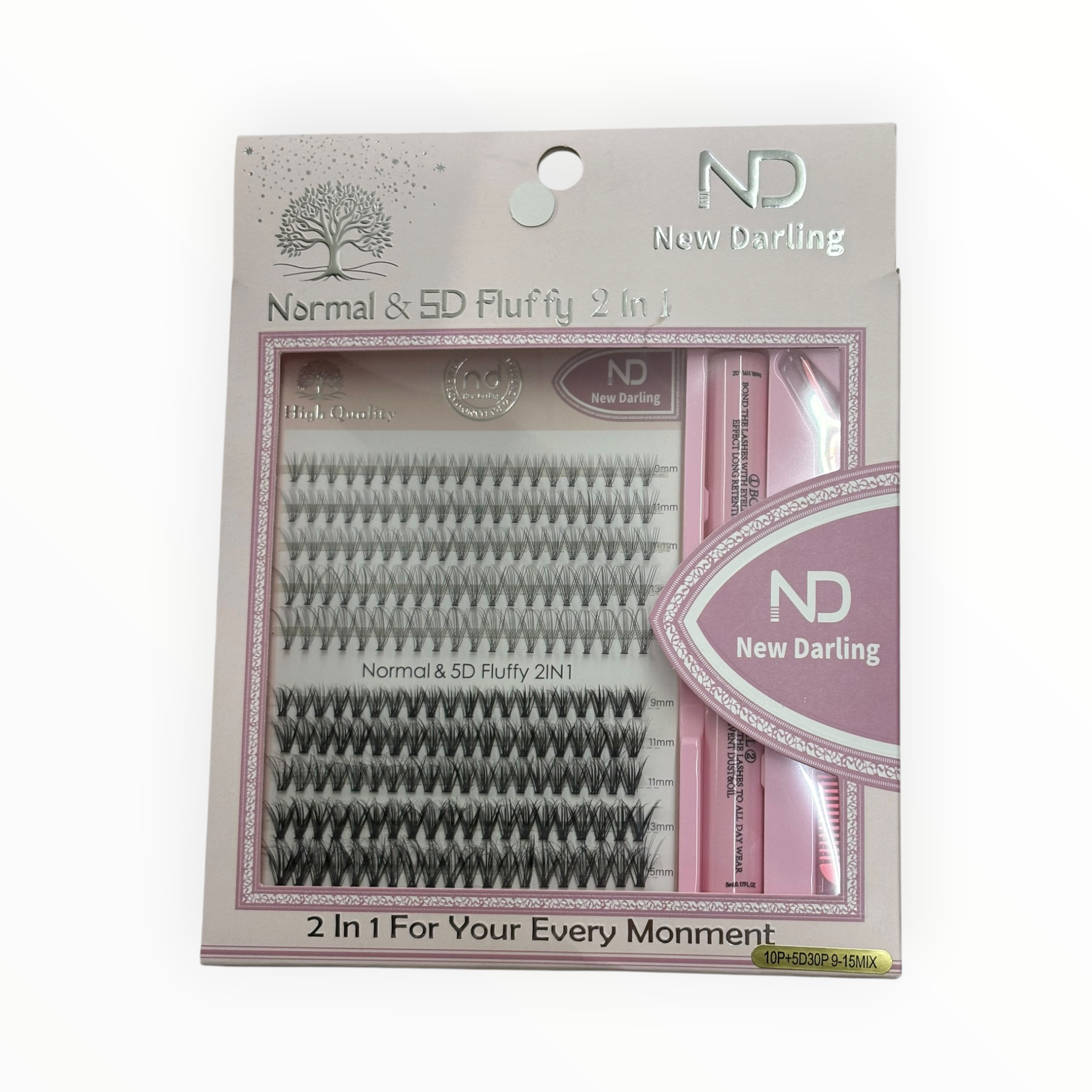 New Darling Normal & 5D Fluffy 2-in-1 Lash Kit – 10P+5D30P / 9-15mm Mix