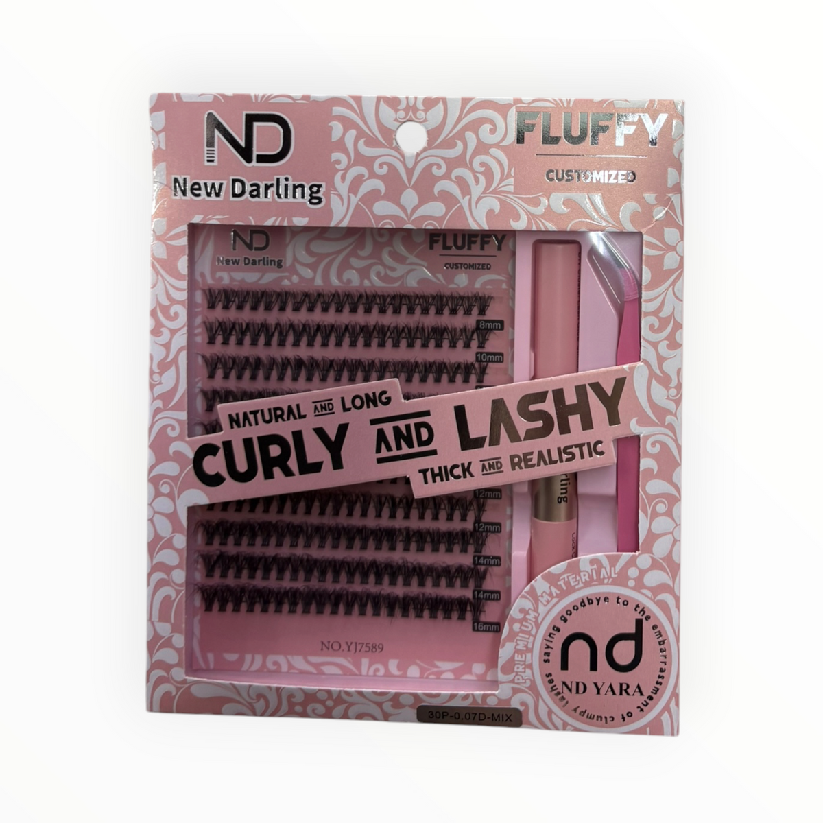 New Darling Fluffy Customized Curly and Lashy Cluster Lash Kit – 30P / 0.07D / Mix