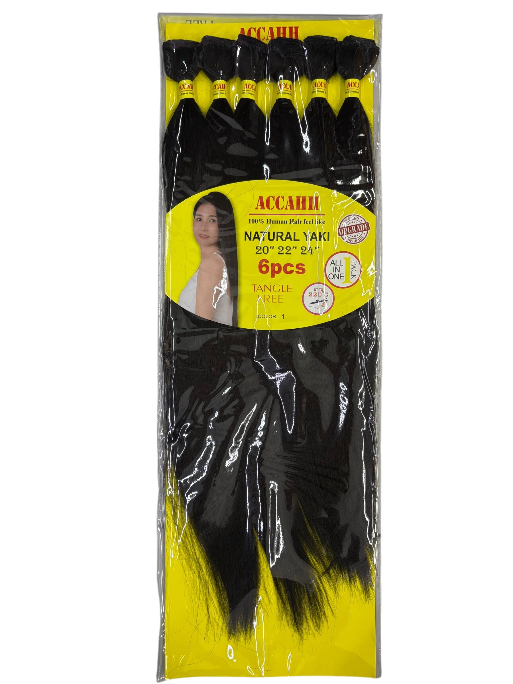 ACCAHH Natural Yaki Hair Extensions 20/22/24INCH