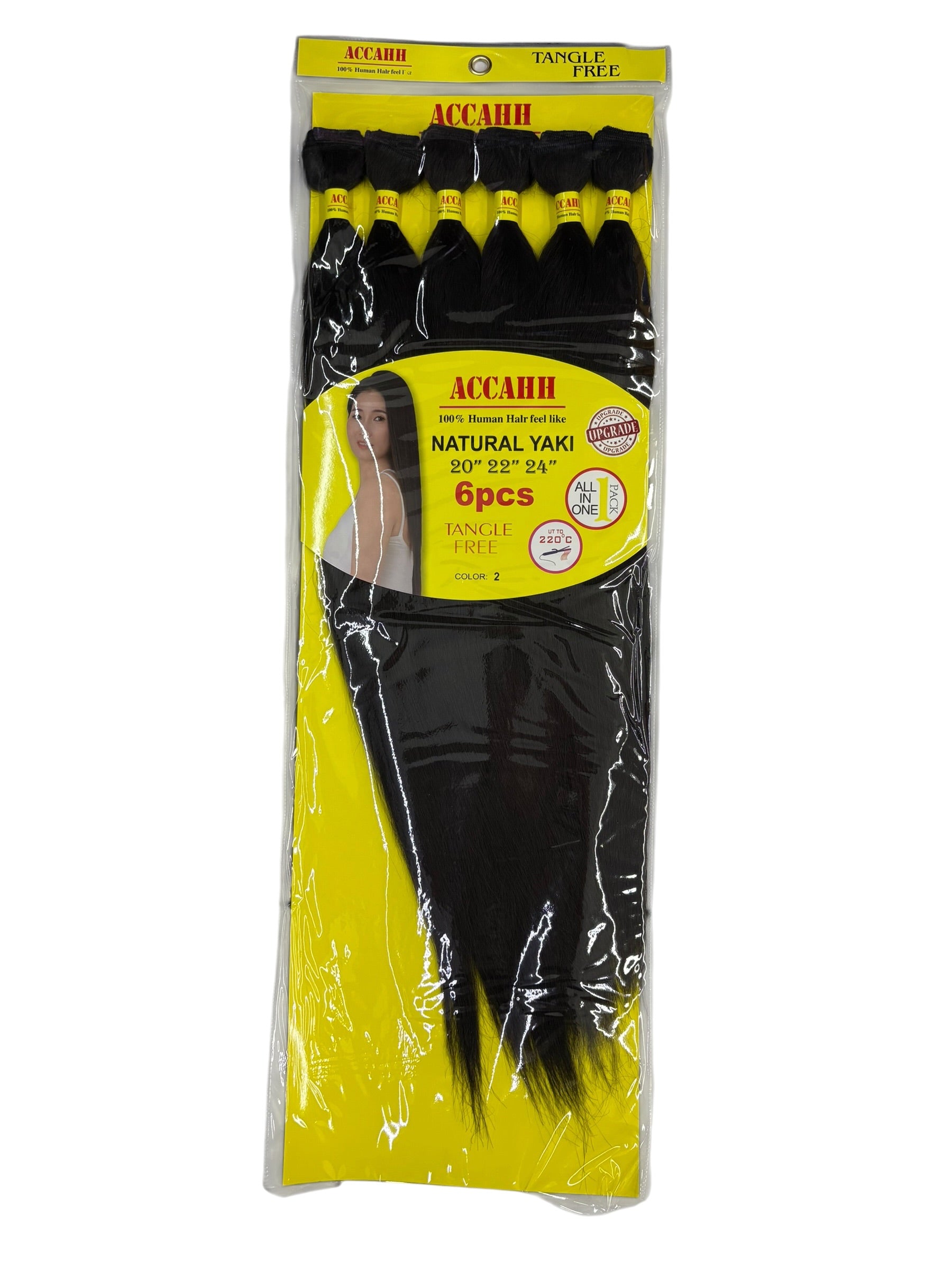 ACCAHH Natural Yaki Hair Extensions 20/22/24INCH