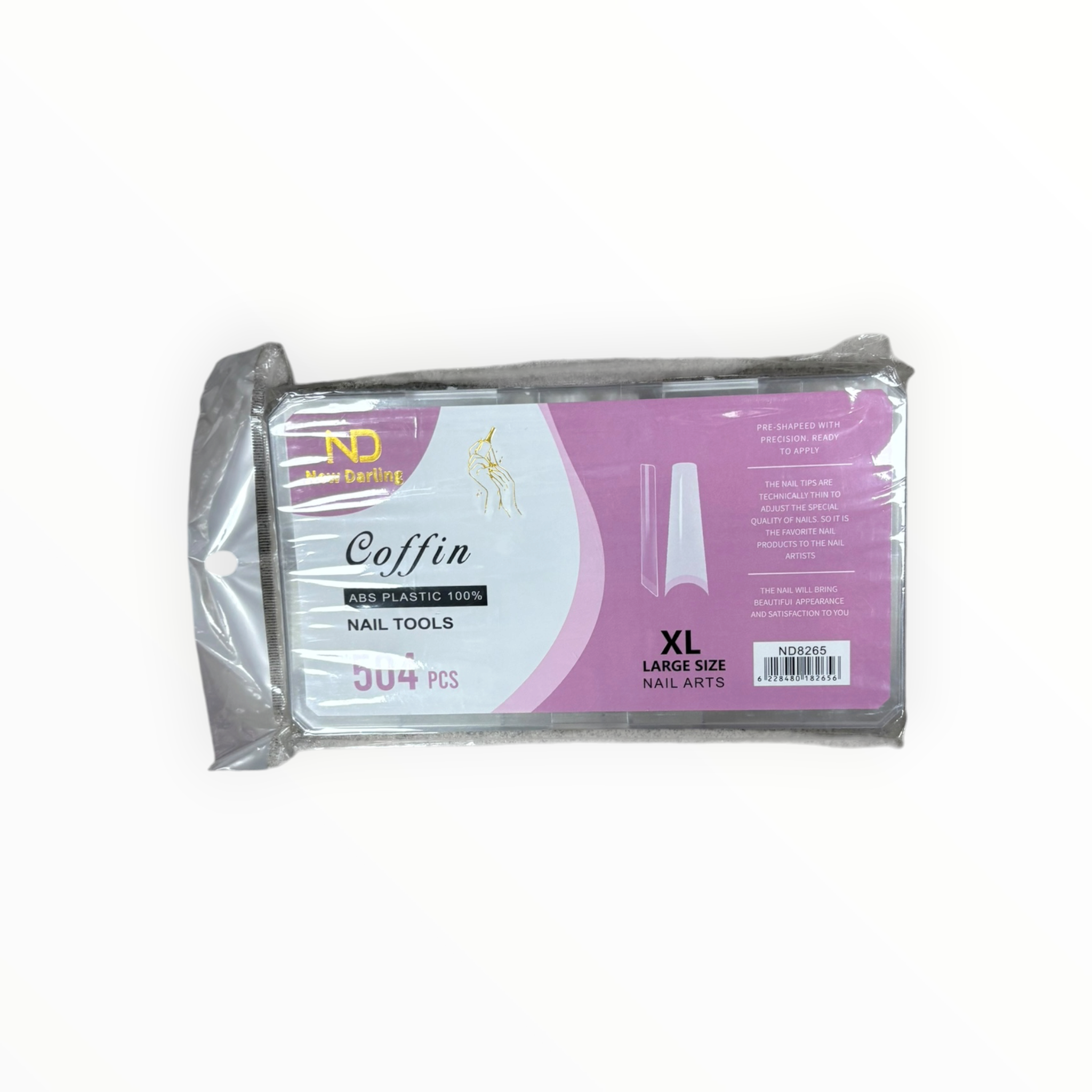 New Darling Coffin Nail Tips XL 504PCS Pink Pack