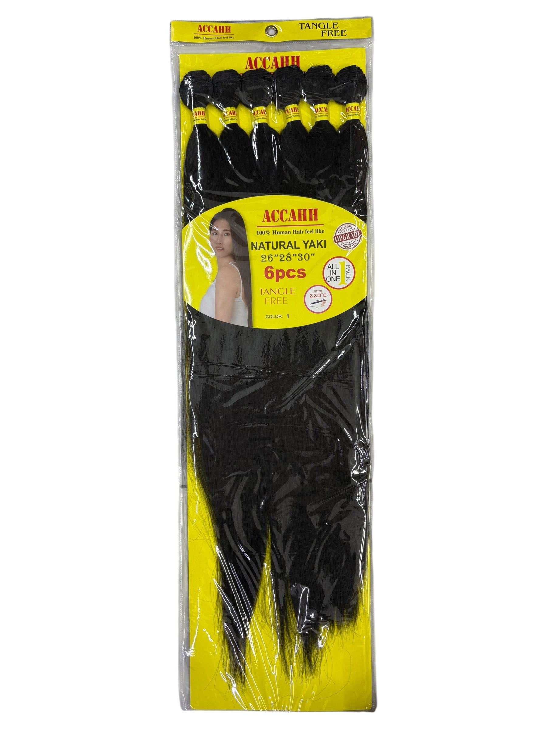 ACCAHH Natural Yaki Hair Extensions 26/28/30INCH
