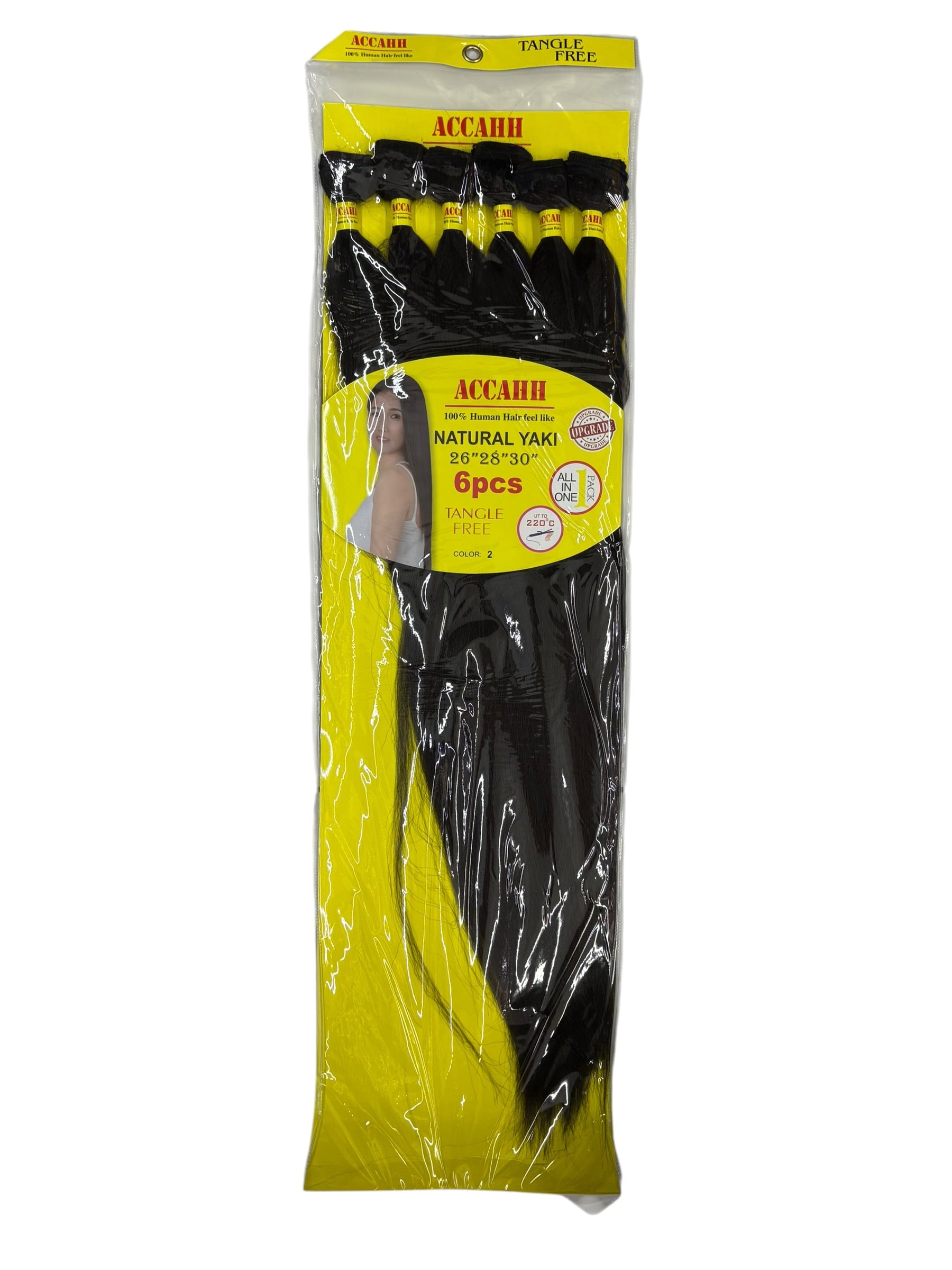 ACCAHH Natural Yaki Hair Extensions 26/28/30INCH