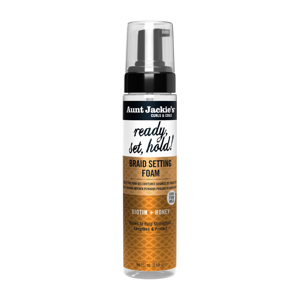 Aunt Jackie's Ready, Set, Hold! Braid Setting Foam with Extra Firm Hold - 8.5 oz