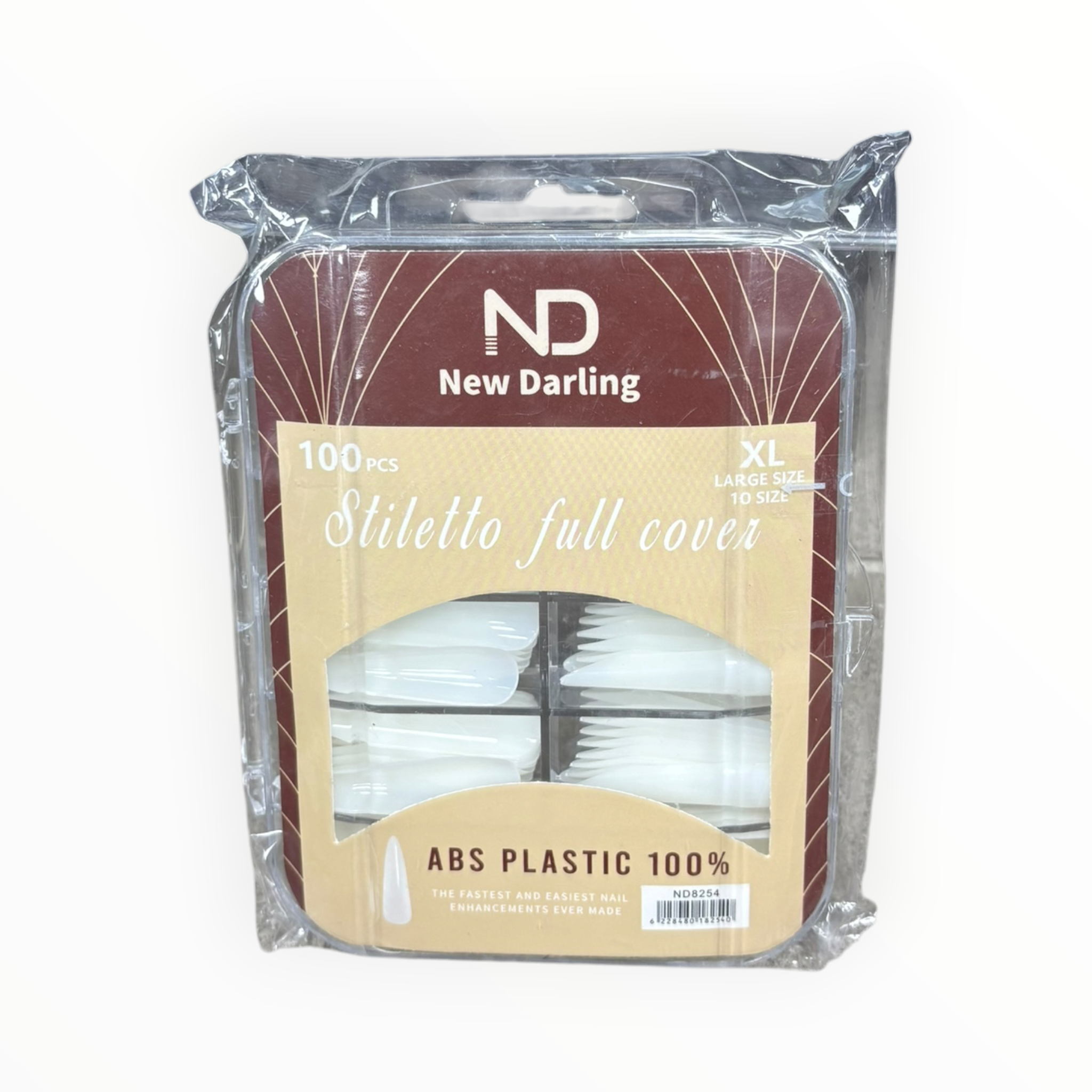 New Darling Stiletto Full Cover Nail Tips XL 100PCS White