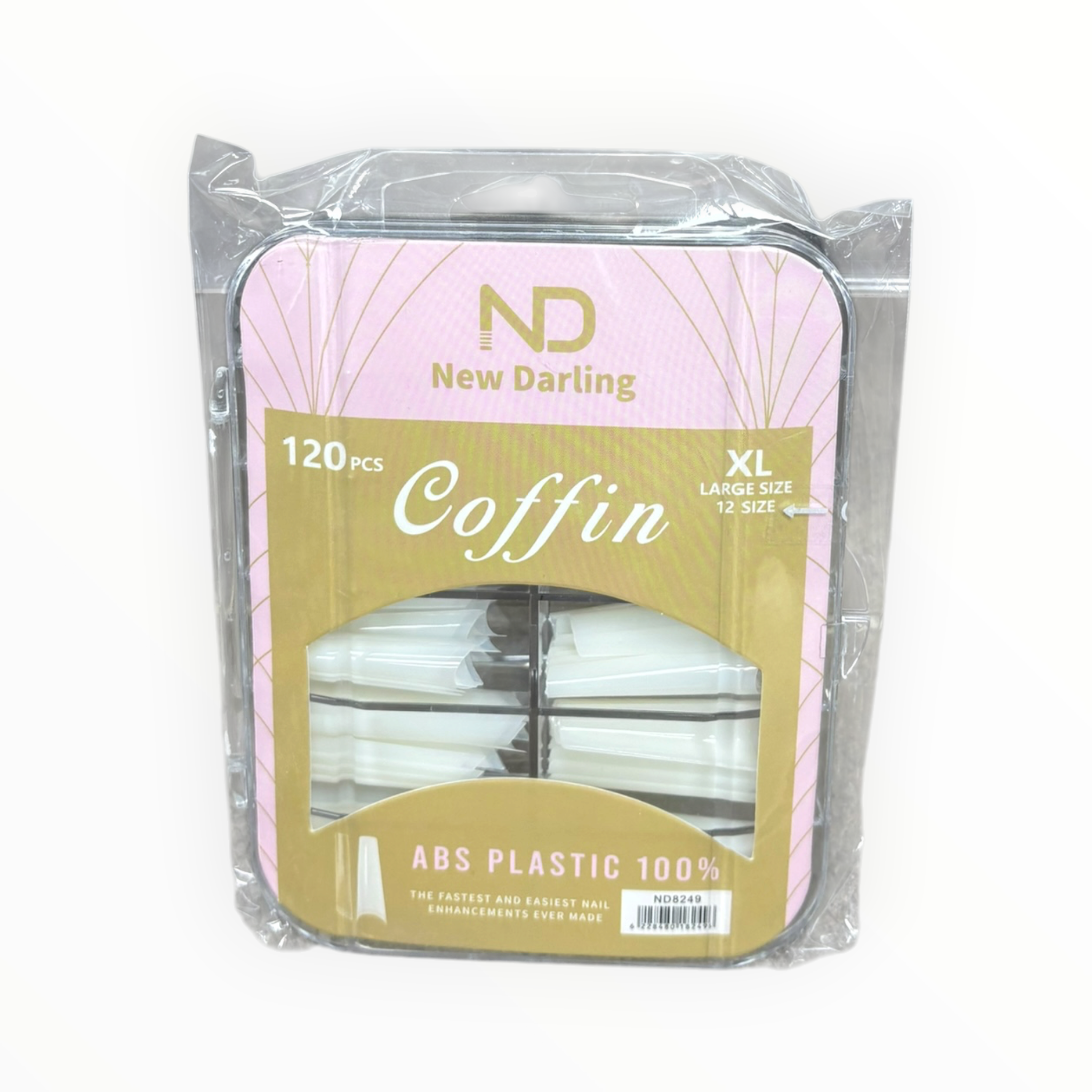New Darling Coffin Nail Tips XL 120PCS White