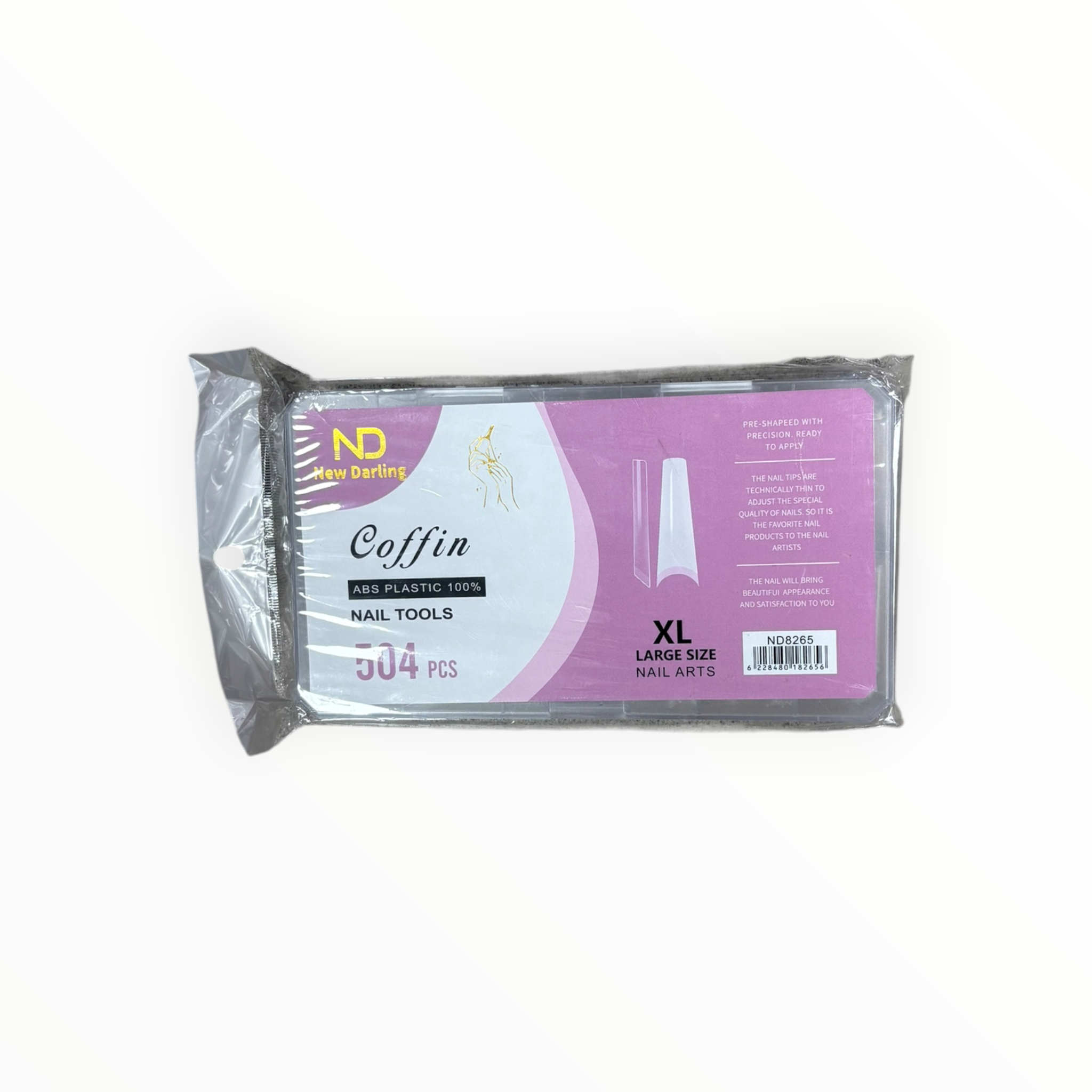 New Darling Coffin Nail Tips XL 504PCS Pink Pack 2