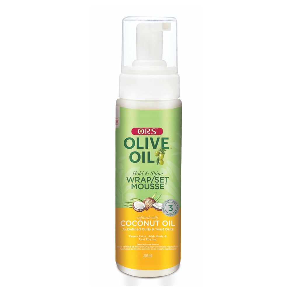 ORS Olive Oil Hold & Shine Wrap/Set Mousse with Coconut Oil - 207 ml