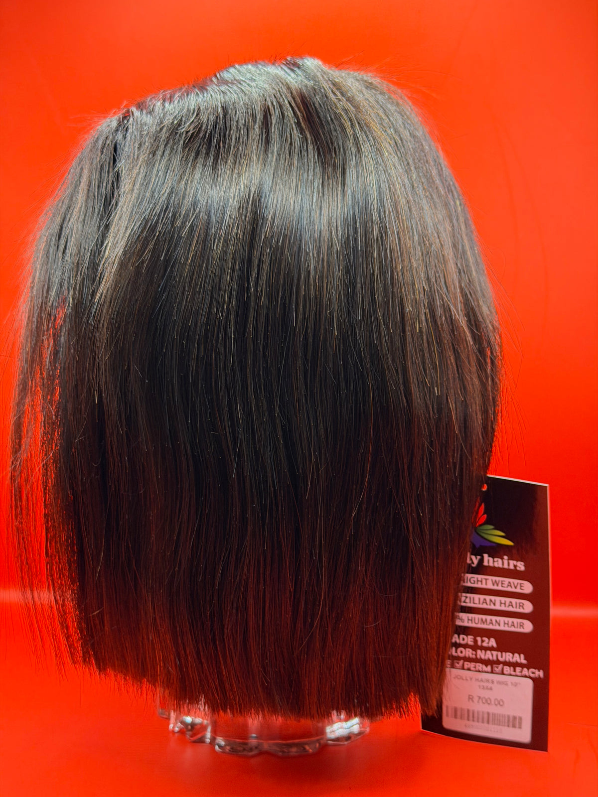 Jolly Hairs Brazilian Human Hair 13x4 Lace Front Bob Wig Straight 10" #2 Dark Brown