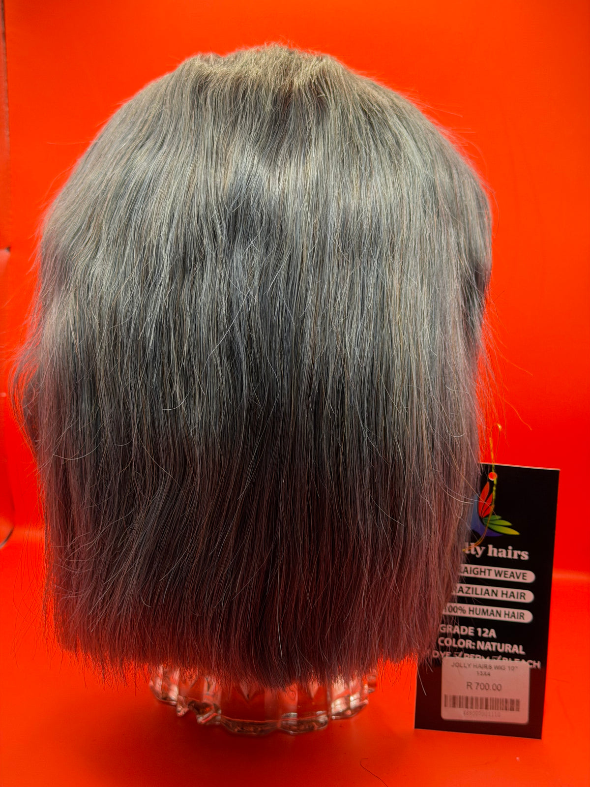 Jolly Hairs Brazilian Human Hair 13x4 Lace Front Bob Wig Straight 10" Dark Gray