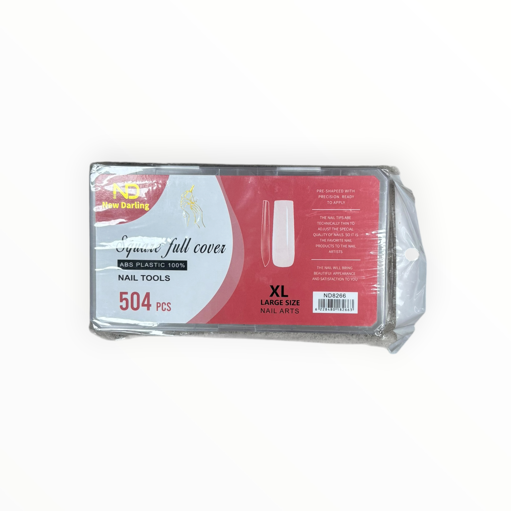 New Darling Square Full Cover Nail Tips XL 504PCS Pink Pack