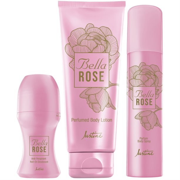 Bella Rose Roll-On Deodorant, Perfumed Body Lotion & Parfum Body Spray
